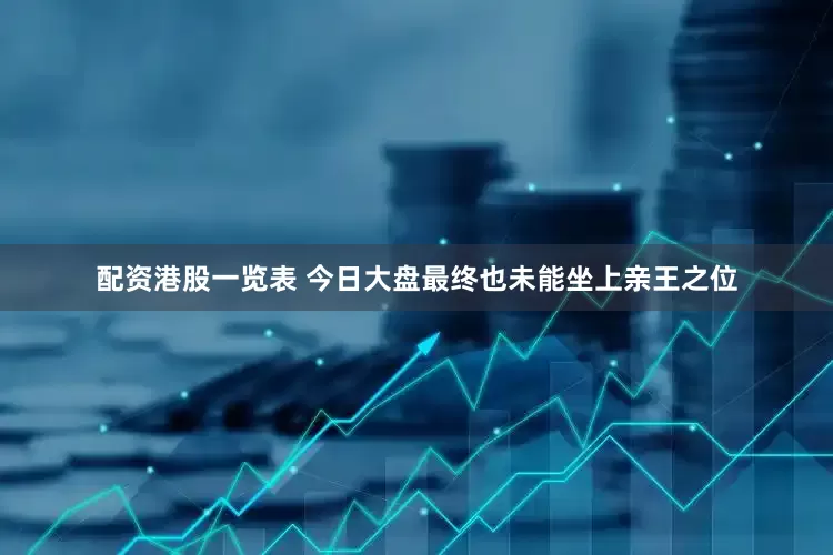 配资港股一览表 今日大盘最终也未能坐上亲王之位