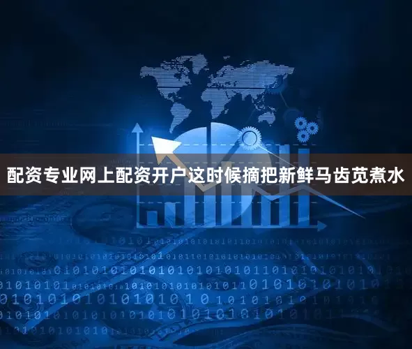 配资专业网上配资开户这时候摘把新鲜马齿苋煮水